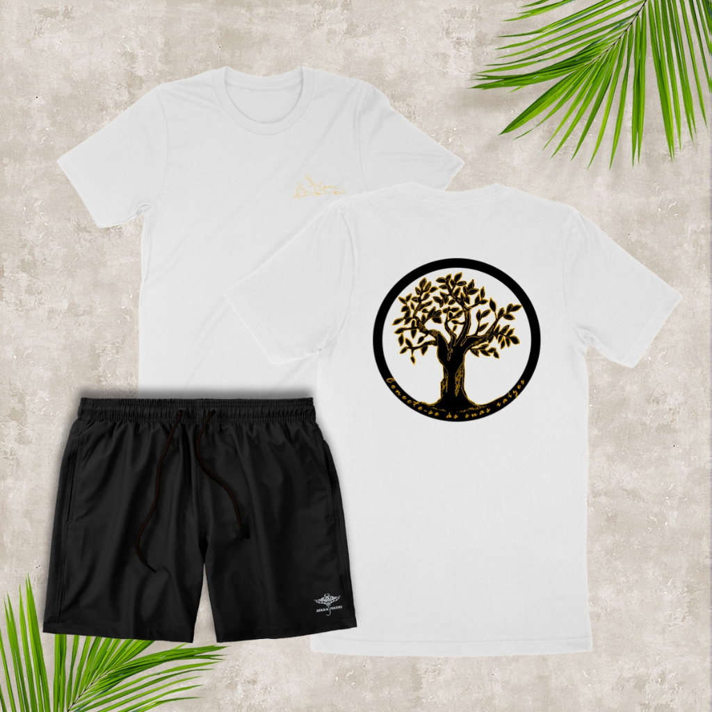 Conjunto Camiseta Estampada Algodão e Short Mauricinho Academia Coleção Fim de Ano