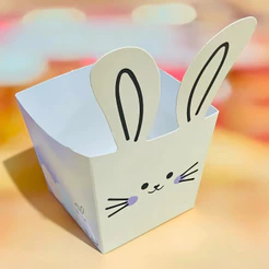 10 Cestinha Orelha Pascoa Cute 4283 (PASCOA IDEIA OUTLET)