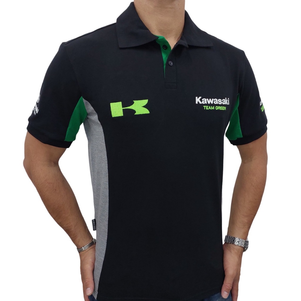 Camisa Polo Kawasaki Team Green Z400 750 800 900 1000- ALL 465