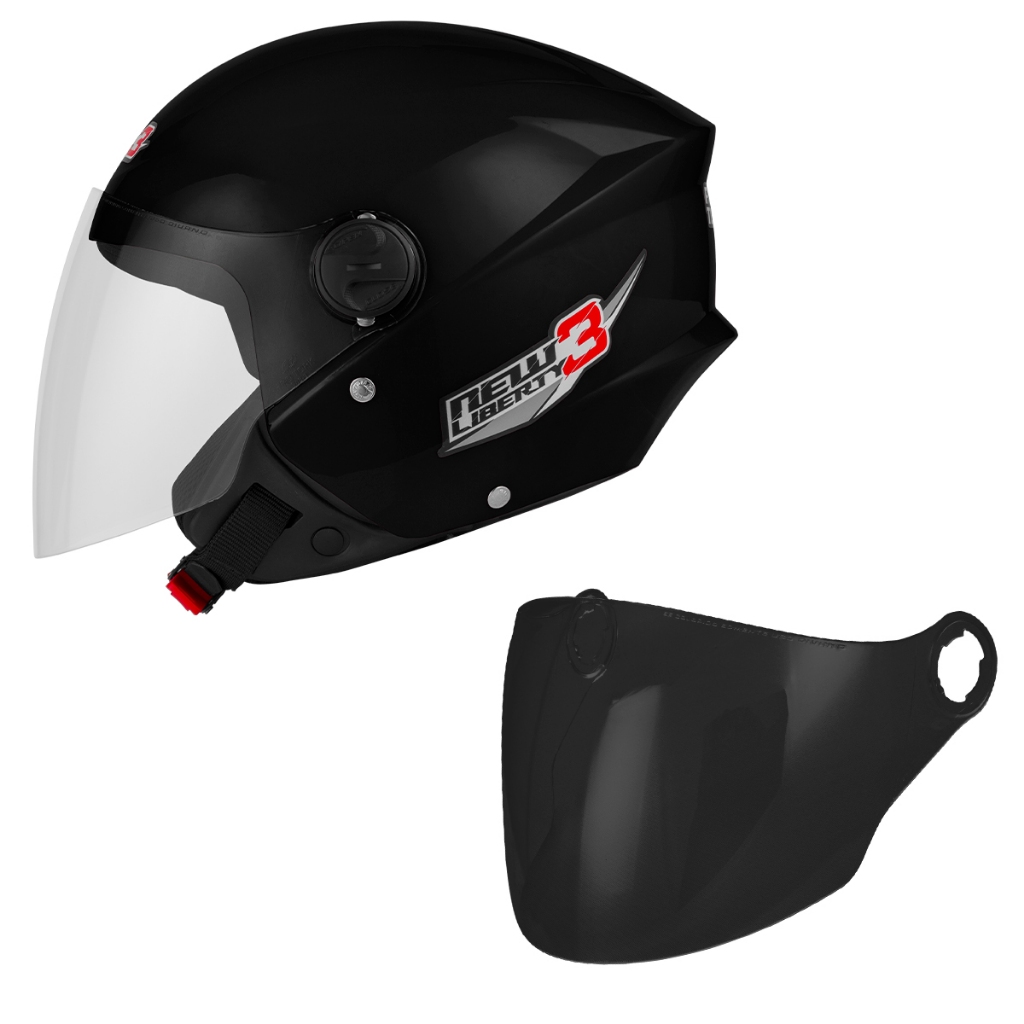 Capacete Moto Aberto New Liberty 3 Pro Tork + Viseira Fumê Em ABS Peças Acessórios Para Moto