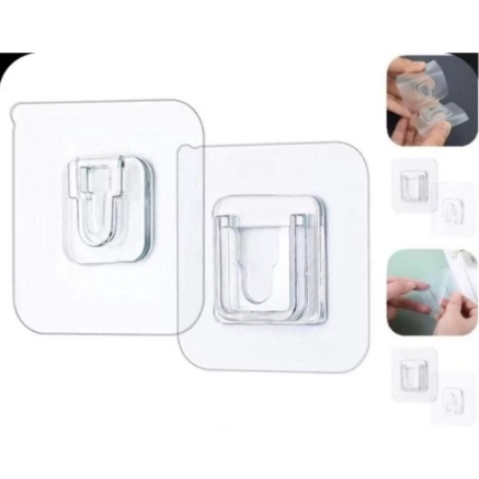 10 Peças/5 Pares Gancho Adesivo Macho Fêmea Dupla Face Transparente Sem Furos Pregos Para Banheiro E Cozinha em Oferta na Shopee