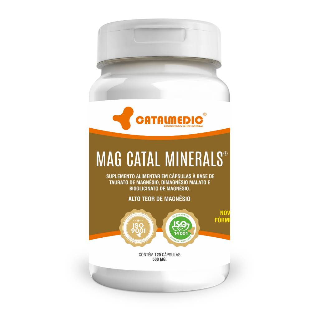 MagCatal Suplemento de Lisina, Taurato e Bisglicinato de Magnésio 120 Cápsulas 450mg