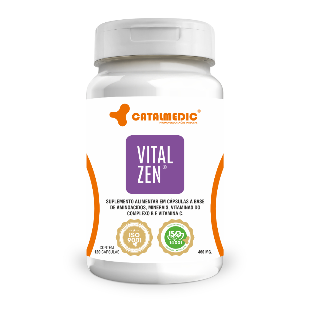 Vitalzen Complexo B Bisglicinato Magnesio Dioxido de Silicio 120 Cápsulas 400mg