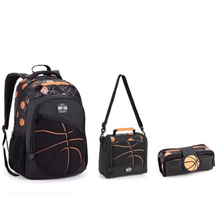 kit de mochila escolar mas lancheira estojo juvenil masculino basquete futebol