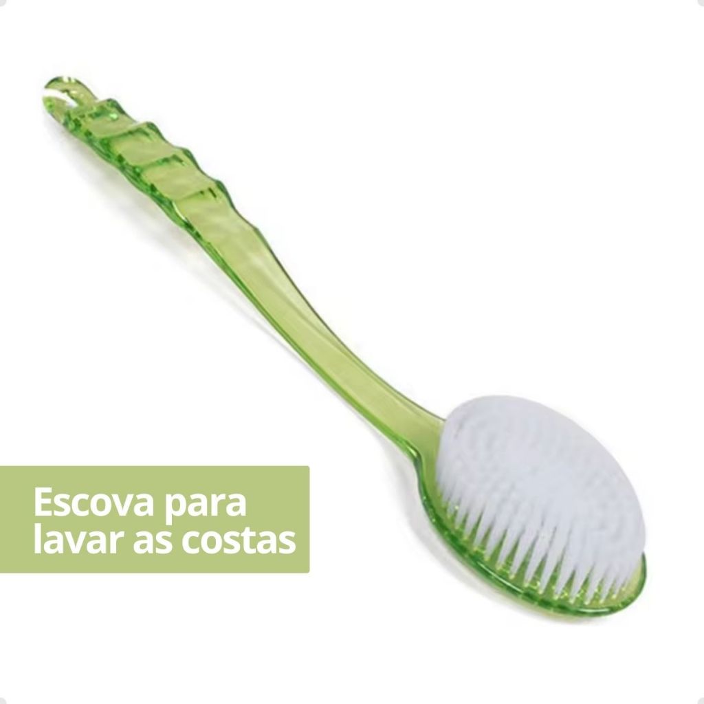 Escova de Banho Esfoliante com Cabo Longo Higiene Profunda e Relaxante