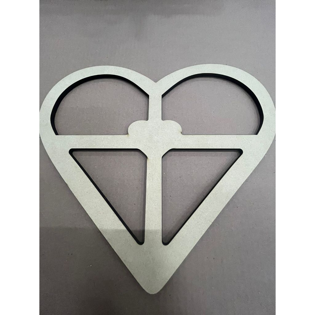 Molde Gabarito Personalizado Coração MDF Cru De 6mm 2 Peças