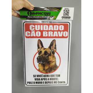 PLACA: CÃO BRAVO PASTOR ALEMÃO em Oferta na Shopee