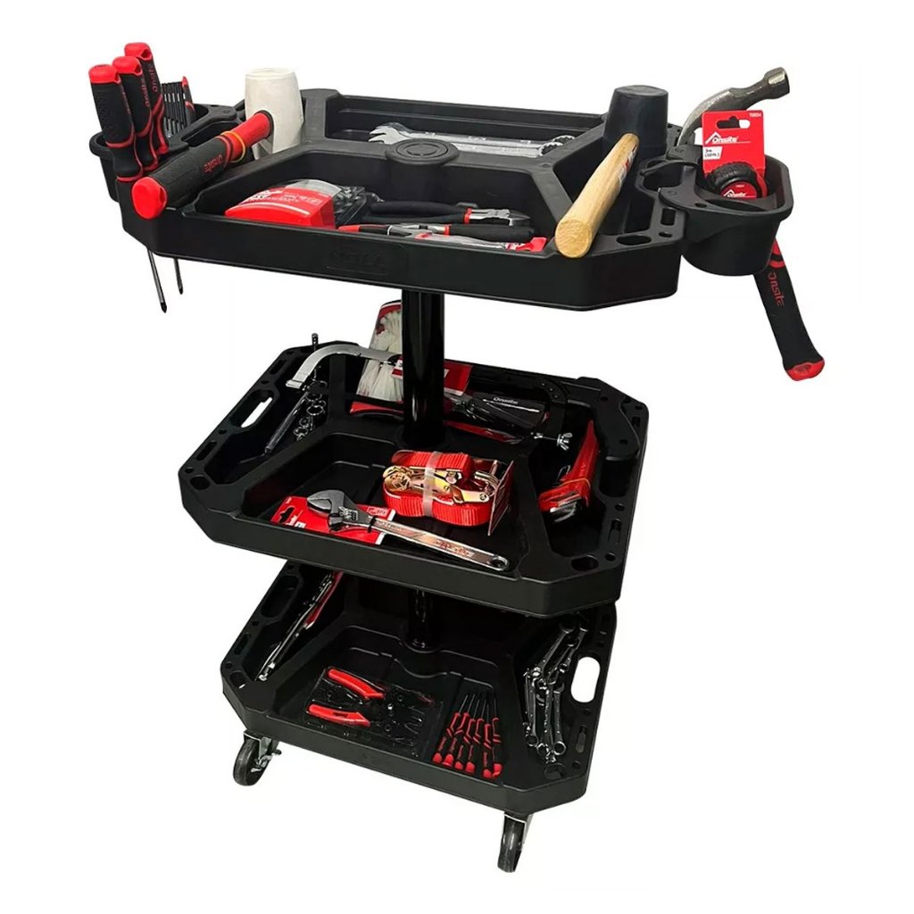 Carrinho Para Ferramentas com 3 Bandejas Modulares Tactix em Oferta na Shopee