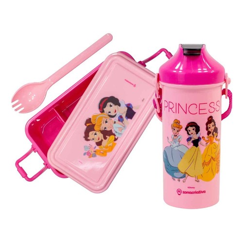 Kit Lancheira Marmita com Copo e Talher Princesas Disney Original Zona Criativa Cinderela Bela Branca de Neve em Oferta na Shopee