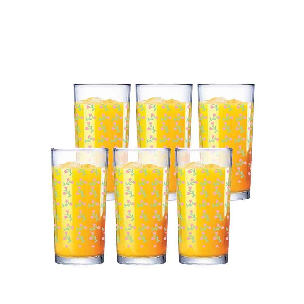 Jogo de Copos de Vidro LD Multiuso Flores 255ml 6pcs - Ruvolo - Home & Living