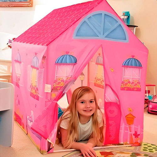 Barraca Infantil Tenda Toca Cabana Menina Rosa Minha Casinha