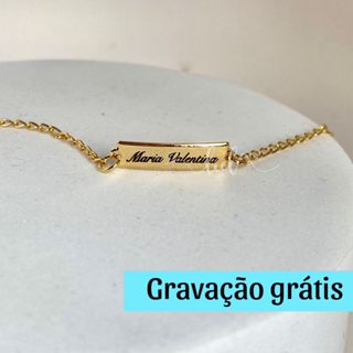 Pulseira Infantil RN Bebê Personalizada com gravação Nome Banhada a Ouro 18k em Oferta na Shopee
