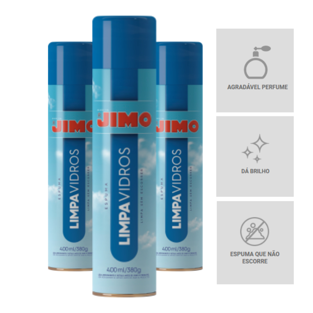 Jimo Limpa Vidros 400ml – Brilho e Transparência em Vidros e Espelhos - Kit com 3 em Oferta na Shopee