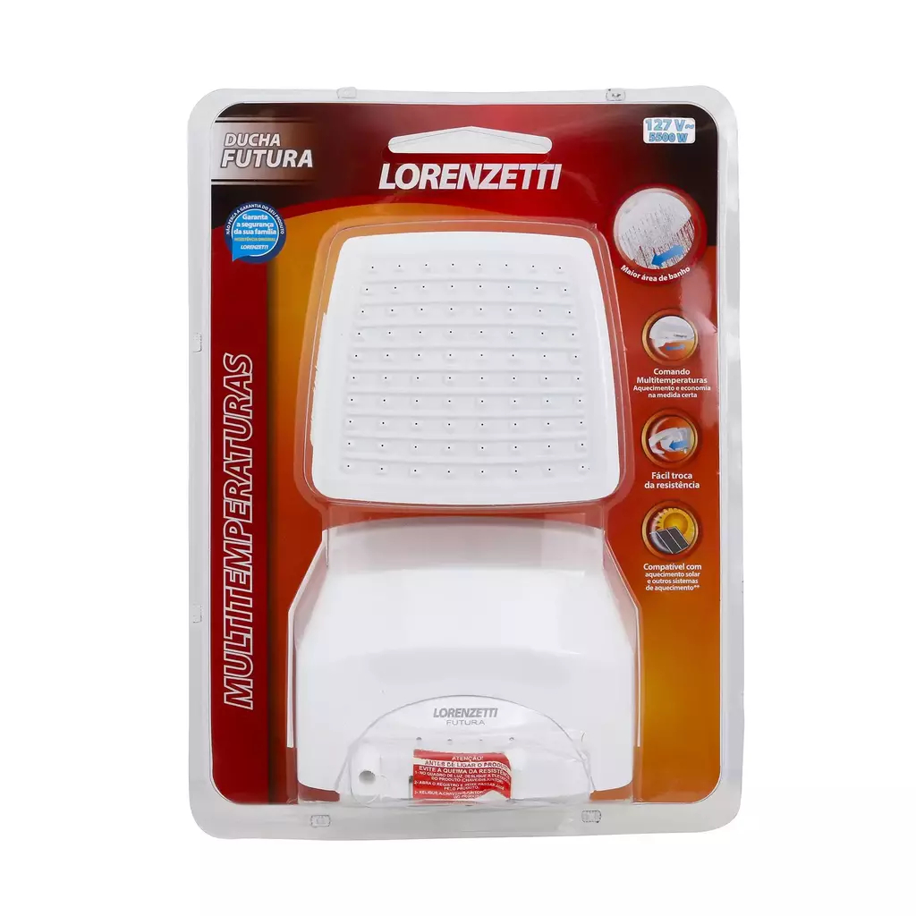 Ducha Futura Lorenzetti Multitemperatura 127V 5500W - Branco