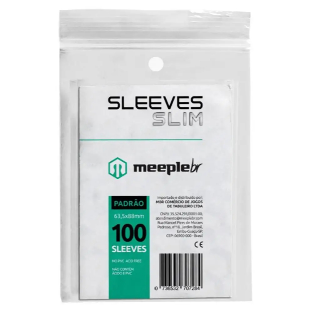 Sleeve Meeple BR Slim Padrão 63,5 x 88 mm - 100 unidades