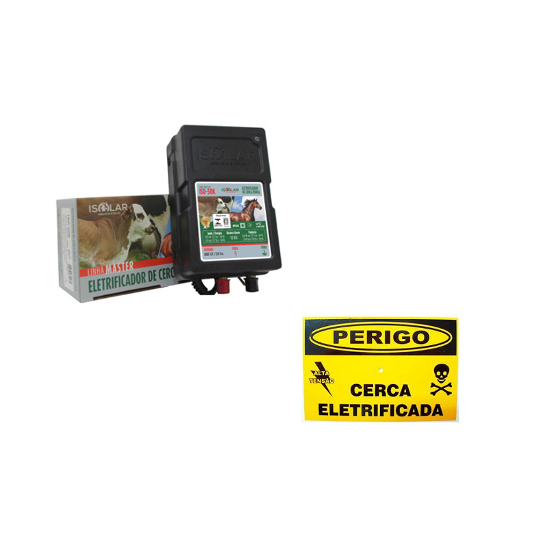 Eletrificador Isolar Bivolt (127V / 220V) + 01 Placa de Advertência Cerca Elétrica em Oferta na Shopee