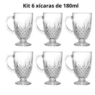 Jogo 6 Canecas Xícaras Nespresso Café Capuccino Vidro Luxo Premium.