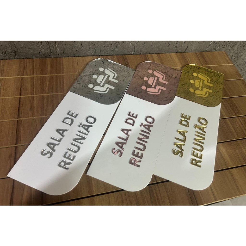 Placa de identificação Sala de Reunião
