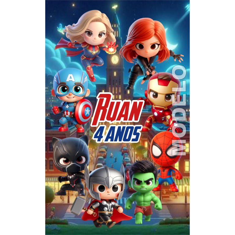 15 Adesivos Tubete Os Vingadores Super Heróis - Tag - Etiqueta Personalizada