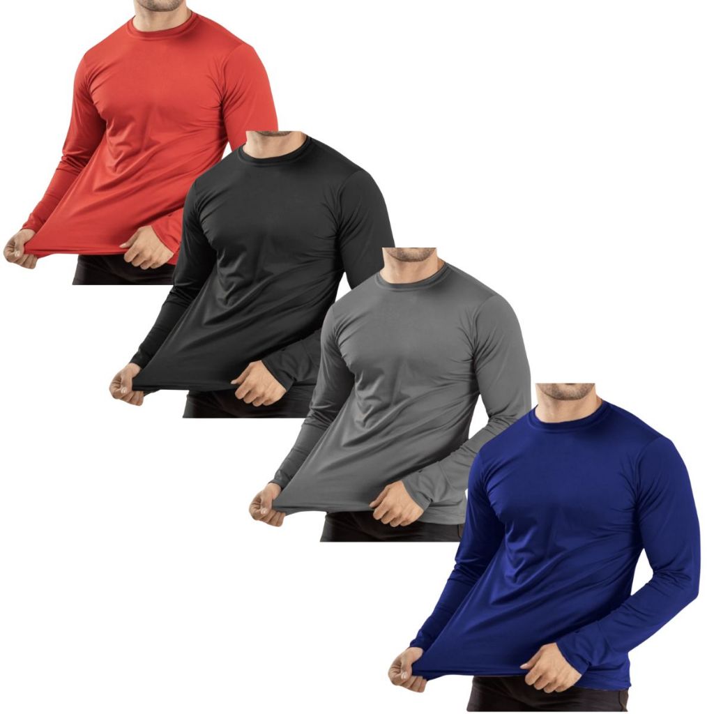 Kit 4 Camisetas Térmicas Segunda Pele Estilo Esporte Conforto Proteção Solar UV - Sports & Outdoors