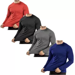 Kit 4 Camisetas Térmicas Segunda Pele Estilo Esporte Conforto Proteção Solar UV