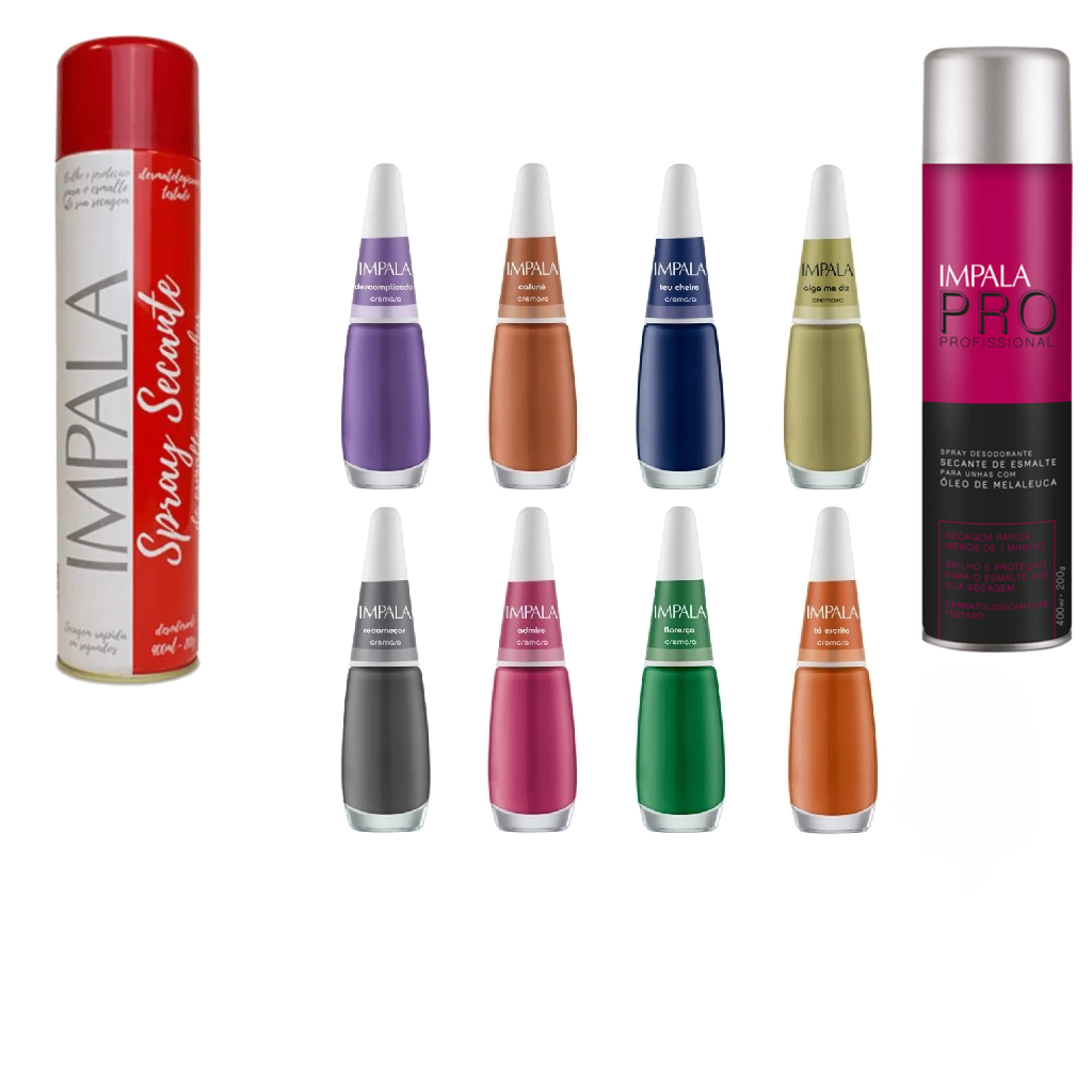 Secante Spray Impala + Esmalte Impala A Sua Moda | Escolha seu kit