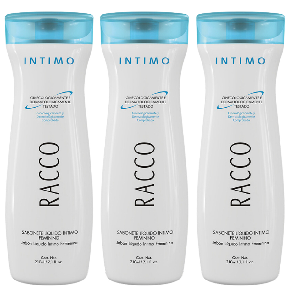 Kit 3 Sabonete Liquido Intimo Feminino Racco 210ml Tradicional Original Refrescante Higiene Íntima