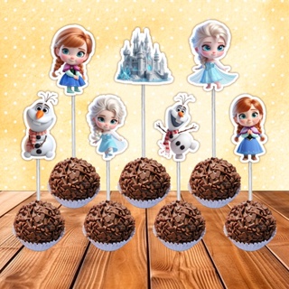 Toppers Tags Docinhos Doces Frozen Baby em Oferta na Shopee