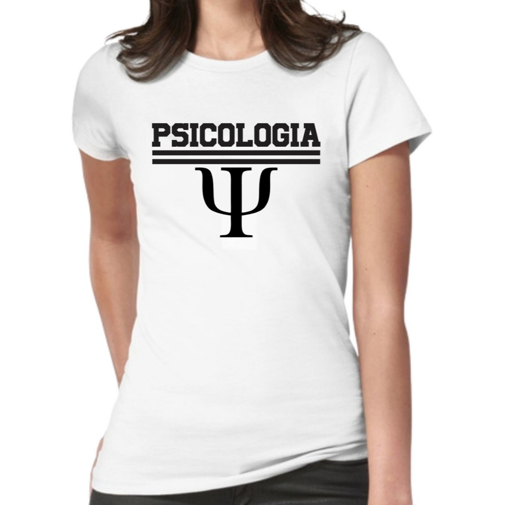 Camiseta baby look Psicologia Branca Curso Faculdade Profissão