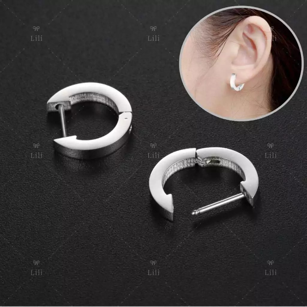 Brinco de Aço inoxidável Argola Punk Rock unissx em Oferta na Shopee