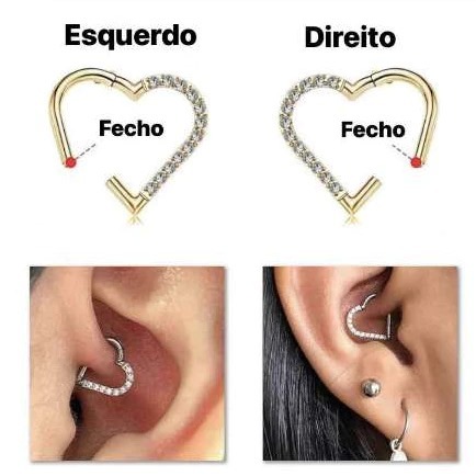 Piercing Argola Coração Clik Zircônia Cravejada — imagem 2 de 2
