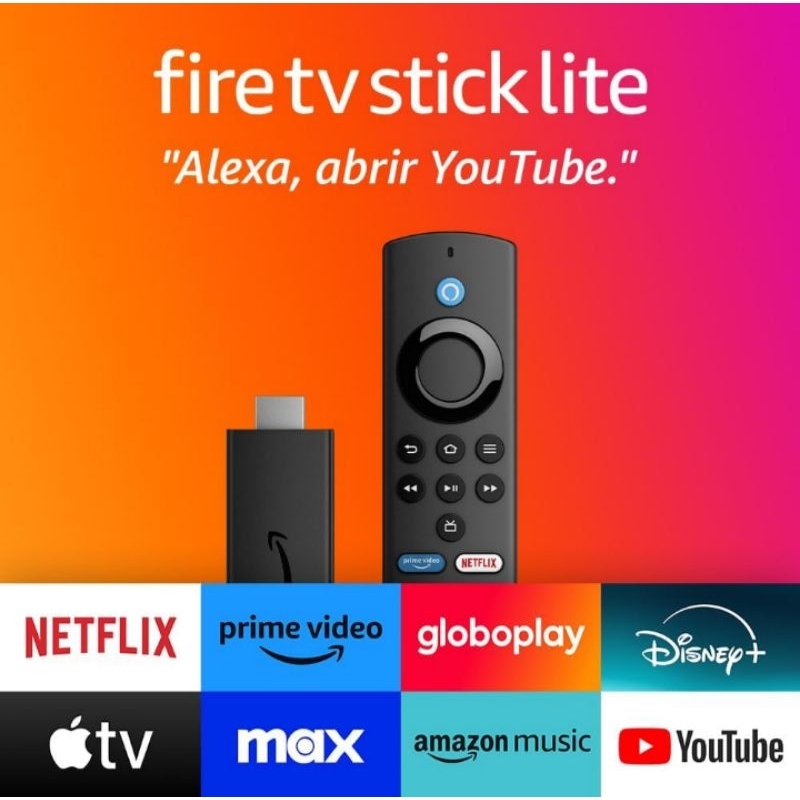 original Amazon fire Stick TV lite Full HD com controle por voz Alexa