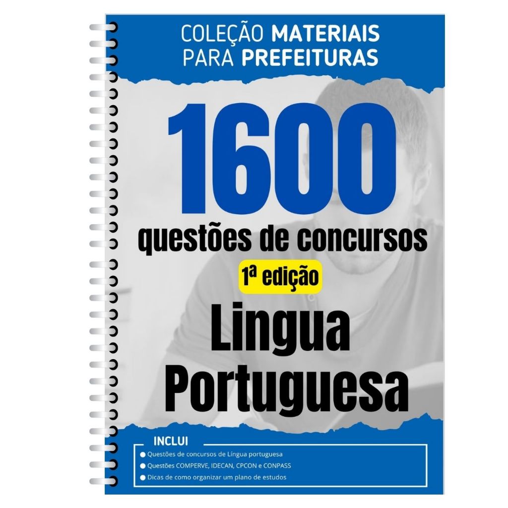 Apostila Espiral com 1600 Questões de Português – Colorida e Prática