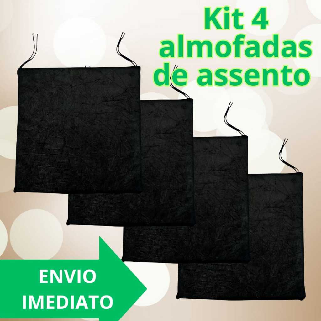 Kit 4 Almofadas De Assento Para Cadeiras - Tecido Suede Macio 4 Unidades