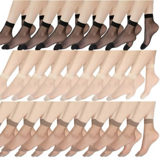 Meia Fina Soquete Kit 30 Pares, Preta, Bege em Oferta na Shopee