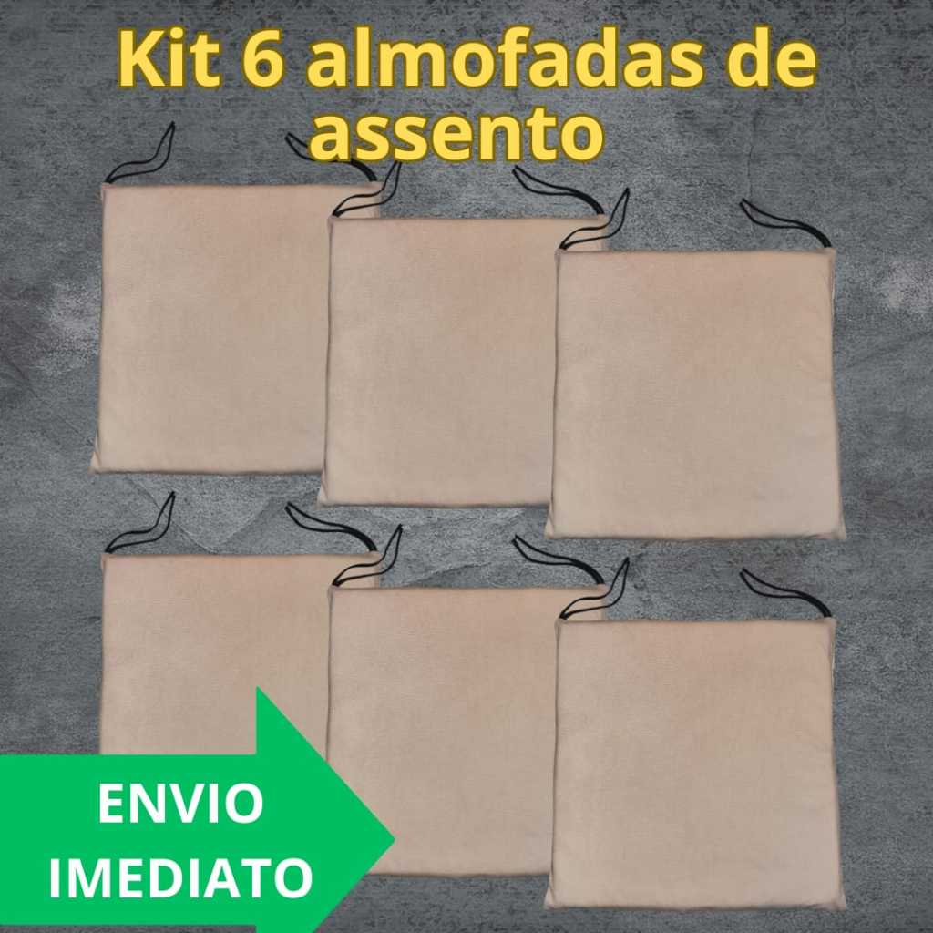 Kit 6 Almofadas De Assento Para Cadeiras - Tecido Suede Macio 6 Unidades em Oferta na Shopee