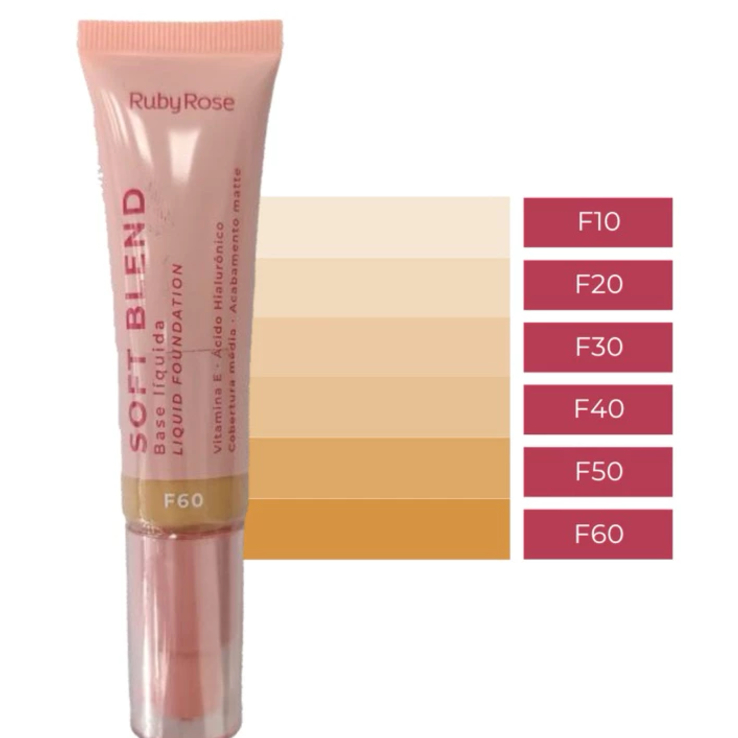 Base liquida Soft Blend Acabamento Matte - Ruby Rose