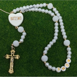 terço personalizado batismo em Oferta na Shopee