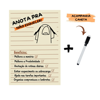 Lousa de Geladeira Magnética Divertida Recados - mini Planner Semanal Bloco de Anotação imã + Caneta em Oferta na Shopee