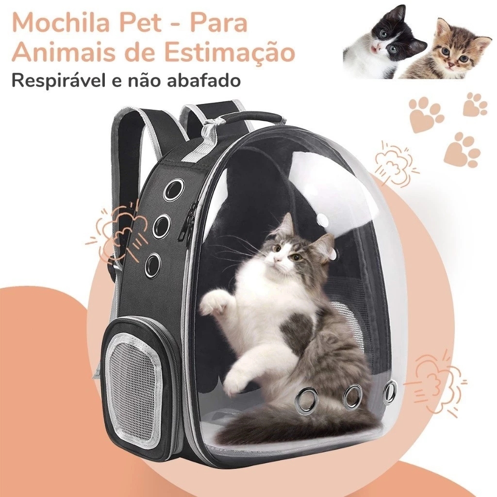 Visão Panorâmica Mochila Bolsa Pet Astronauta Color Gato Ou Cachorro Backpack Airline aprovada e respirável