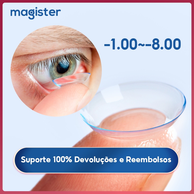 (-1.0 ~-8.0)Magister Lente De Contato Transparente Grau 14.0mm incolor Lentes Natural e confortável