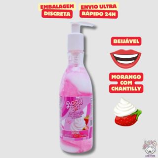 Body Girl Gel Creme Hidratante Beijável Virilha Morango 305ml Garji - Blow Girl Hot Flower...