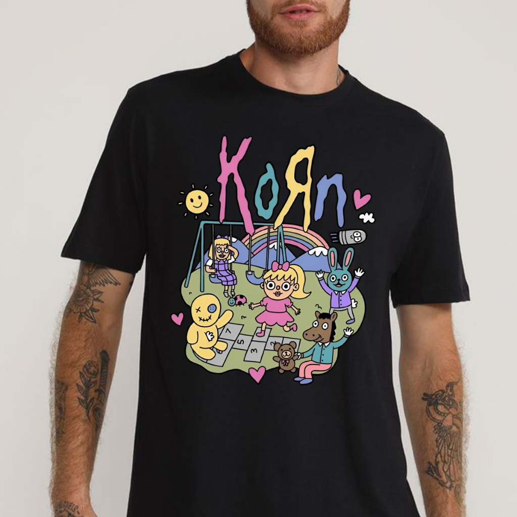 Camisa Camiseta Korn Fofo Banda de Rock Unissex 100% Algodão em Oferta na Shopee