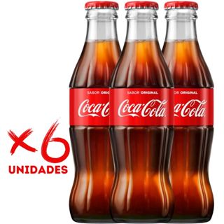 Bebida Refrigerante Coca Cola 250ml Garrafa C/6 Unidades em Oferta na Shopee