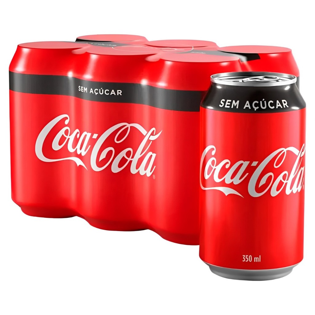 Bebida Refrigerante Coca Cola Zero Lata 350ml C/6 Unidades Bebida Refrigerante Coca Cola Zero Lata 350ml C/6 Unidades
