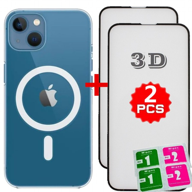 kit Capa De Celular Magnética Anti-Impacto Para iPhoneXR 11  12 13 14 15 com película De Vidro 3D em Oferta na Shopee