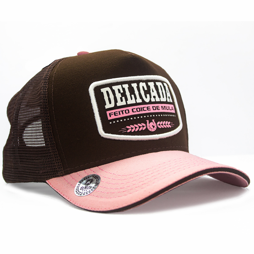 Bone Country Feminino Bruta Delicada Feito Coice de Mula Rosa Cowgirl CV