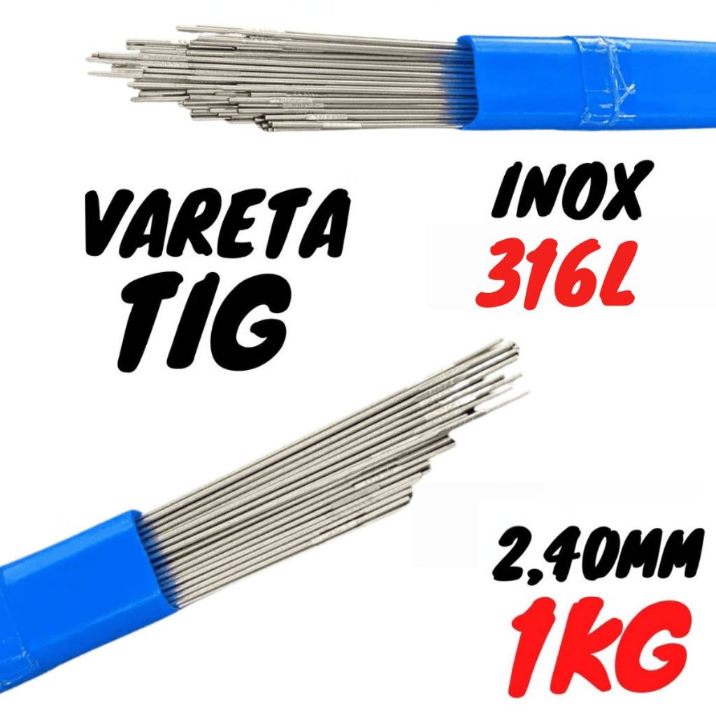 1kg Vareta Tig Inox 316 2,40mm - Soldaforte