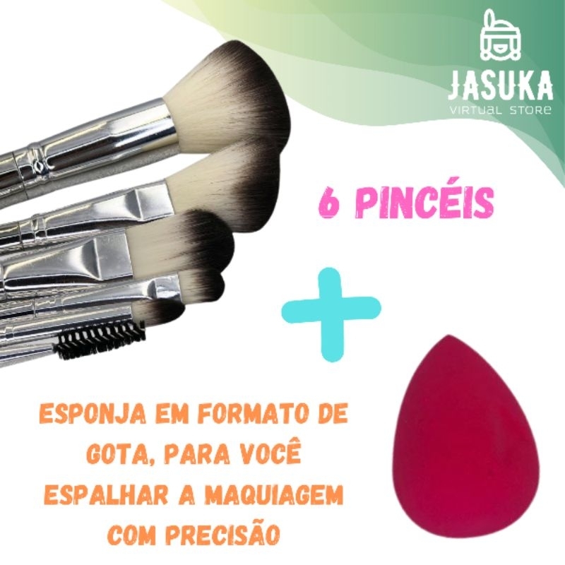Kit Pincel De Maquiagem 12 Peças - Kit Profissional De Pinceis Para Maquiagem 7 peças