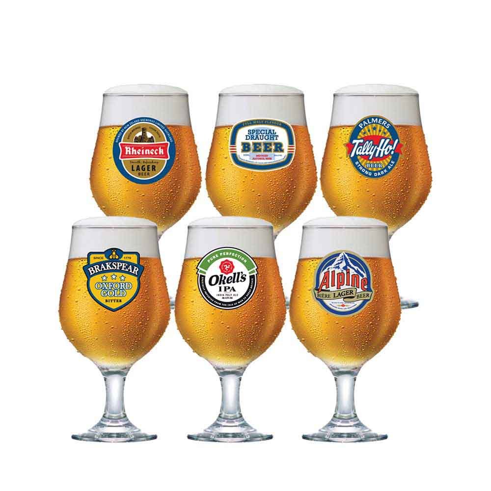 Jogo de Taça de Vidro Belgica, Taça de Cerveja 6pcs, 380ml - Ruvolo em Oferta na Shopee